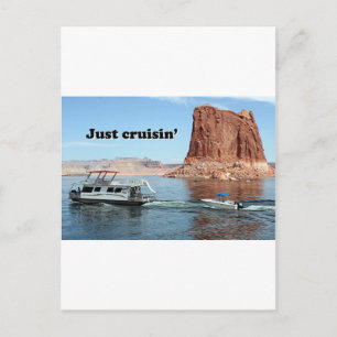 Alleen cruisesin': Lake Powell huisboot, Arizona, Briefkaart