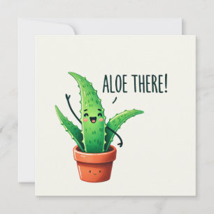 Alleen daar! Schattige Aloë Vera Plant Briefkaart