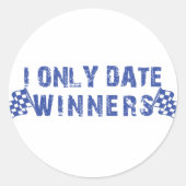 Alleen datumwinnaars ronde sticker (Voorkant)