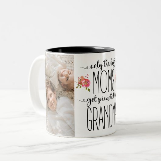 Alleen de beste muizen worden naar oma gepromoot tweekleurige koffiemok (Voorkant links)