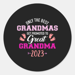 Alleen de beste oma's worden gepromoot naar grote  ronde sticker