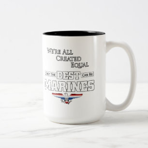 Alleen de beste zijn mariniers tweekleurige koffiemok