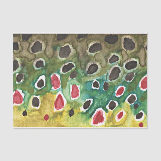 Alleen de huid van de prachtige bruine forel tissuepapier (Voorkant)