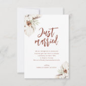 alleen de huwelijksaankondiging van boho pampas bedankkaart (Voorkant)