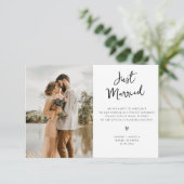 alleen de huwelijksfoto van het getrouwde script t bedankkaart (Staand voorkant)