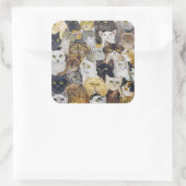 Alleen de kattenbakker vierkante sticker (Tas)