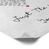 Alleen de manier waarop je grijs hartlied lyrisch  poster (Hoek)