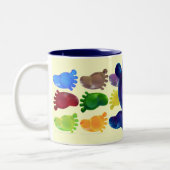 Alleen de rechtervoet tweekleurige koffiemok (Links)