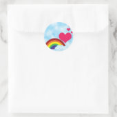 Alleen de regenboog ronde sticker (Tas)