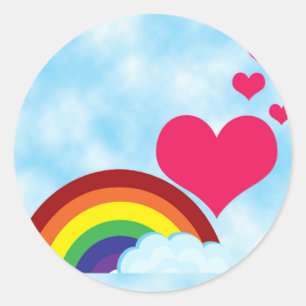 Alleen de regenboog ronde sticker