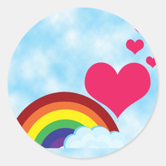 Alleen de regenboog ronde sticker (Voorkant)