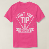 Alleen de tip belooft grappig boogschieten t-shirt (Design voorkant)
