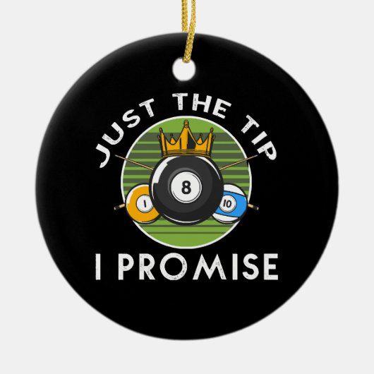 Alleen de Tip die ik beloof Billiards Keramisch Ornament (Voorkant)
