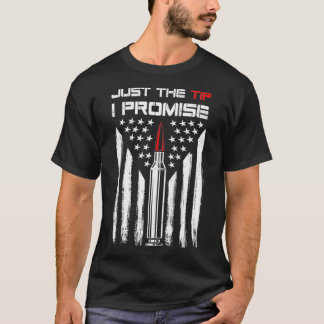 Alleen de Tip Promise Bullet American Flag Pistool T-shirt