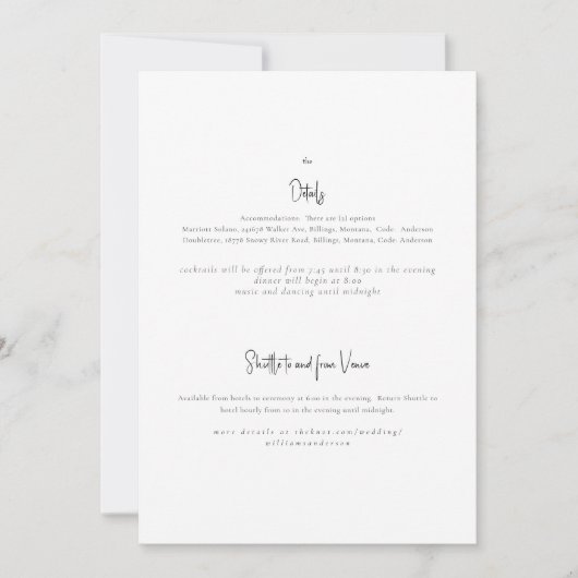 Alleen de uitnodiging voor het tweedaagse huwelijk (Voorkant)