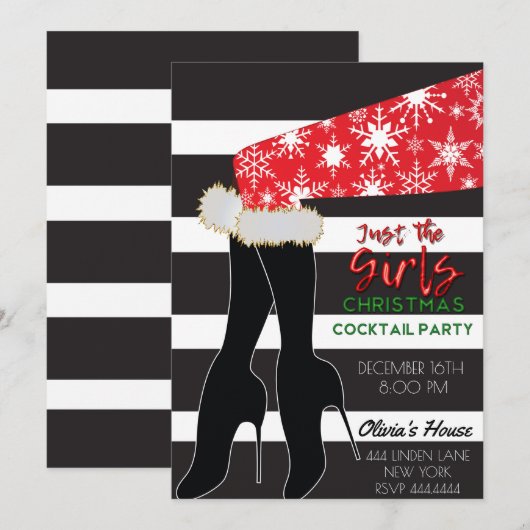 Alleen de uitnodigingen voor de kerstcocktail voor (Voorkant / Achterkant)