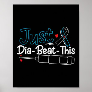 Alleen Dia-Beat-Dit type 1 Diabetes Bewustzijn Poster
