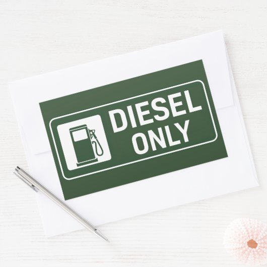Alleen diesel rechthoekige sticker (Envelop)