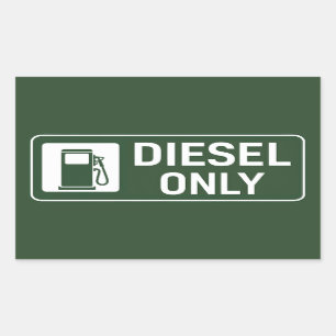 Alleen diesel rechthoekige sticker