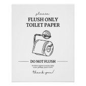 Alleen doorspoelen toiletpapier | Badkamer Poster (Voorkant)