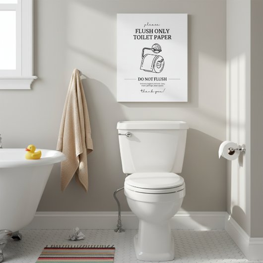 Alleen doorspoelen toiletpapier | Badkamer Poster