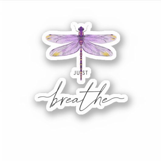 Alleen Dragonfly Tattoodesign Dandelion Breathe Me Sticker (Voorkant)