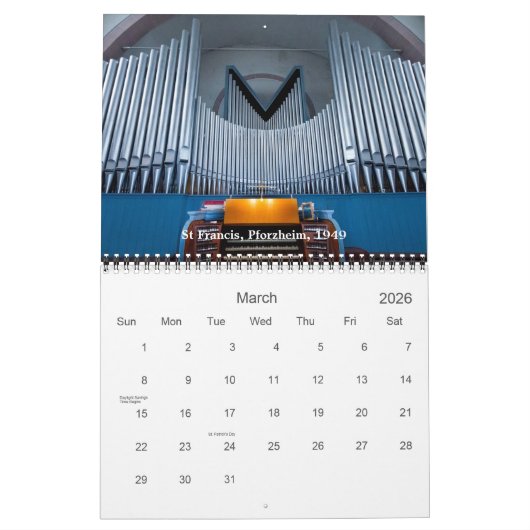 Alleen Duitsland - pijplorgaankalender Kalender (Mar 2026)