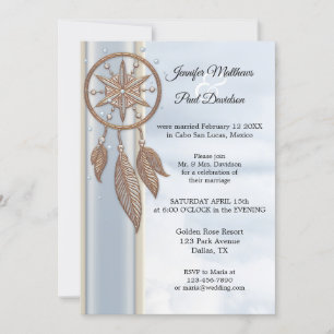 Alleen Dusty Blue Dreamcatcher Wedding Reception Kaart