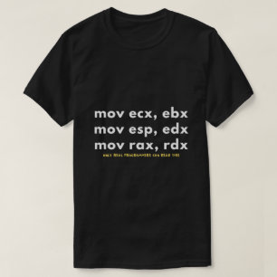 Alleen echte programmeurs kunnen deze code lezen t-shirt