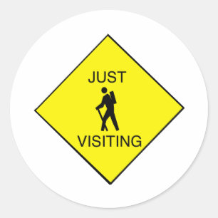 Alleen een bezoekersbord ronde sticker