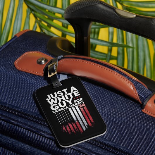 Alleen een blanke man voor Kamala Harris verkiezin Bagagelabel (Voorkant Insitu 1)