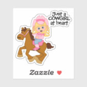 Alleen een Cowgirl op Heart Sticker (Vel)