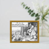 Alleen één dag: Evil Banjo Clown Briefkaart (Staand voorkant)