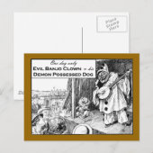 Alleen één dag: Evil Banjo Clown Briefkaart (Voorkant / Achterkant)