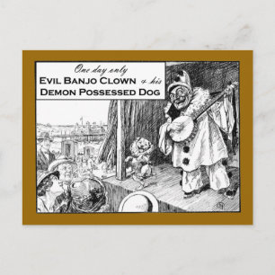 Alleen één dag: Evil Banjo Clown Briefkaart