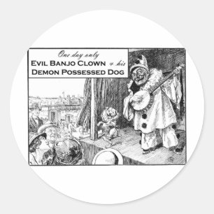 Alleen één dag: Evil Banjo Clown Ronde Sticker
