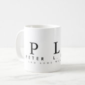 alleen een eenvoudig wit (met naam en initialen) koffiemok (Voorkant links)