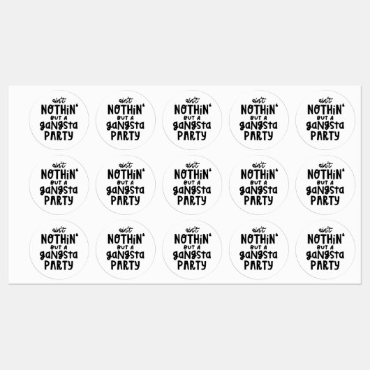 Alleen een Gangsta Party Old School Hip Rap Labels (Vel)