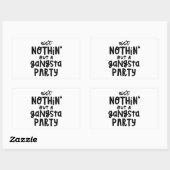 Alleen een Gangsta Party Old School Hip Rap Rechthoekige Sticker (Vel)