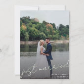 Alleen een gehuwd script overlay Green Photo Wedde Aankondiging (Voorkant)