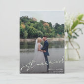 Alleen een gehuwd script overlay Green Photo Wedde Aankondiging (Staand voorkant)