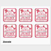 Alleen een gehuwde prinses Bride Tiara Wedding Sti Vierkante Sticker (Vel)