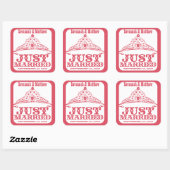 Alleen een gehuwde prinses Bride Tiara Wedding Sti Vierkante Sticker (Vel)