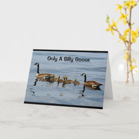 Alleen een Gekke gans zou je verjaardag vergeten! Kaart (Gele Bloem)