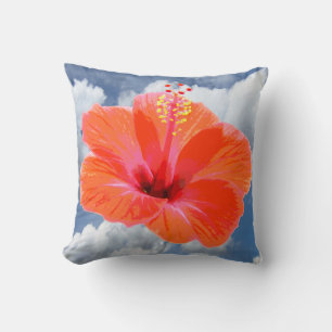 Alleen een Hibiscus Blossom + jouw tekst & ideeën Kussen