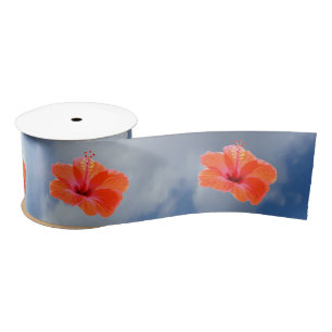 Alleen een Hibiscus Blossom + jouw tekst & ideeën Satijnen Lint