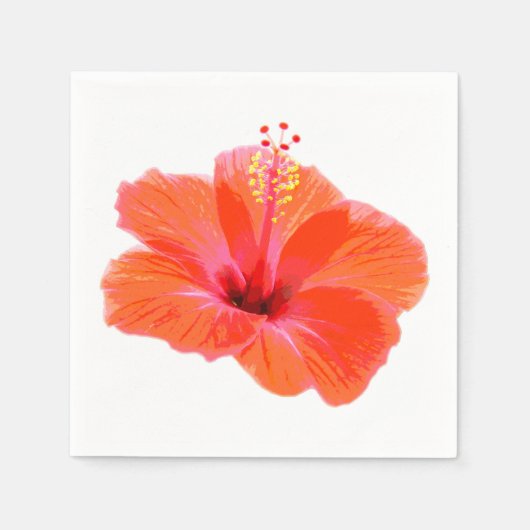 Alleen een Hibiscus Blossom + jouw tekst & ideeën Servetten (Voorkant)