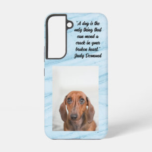 Alleen een hond marmeren achtergrond samsung galax galaxy hoesje