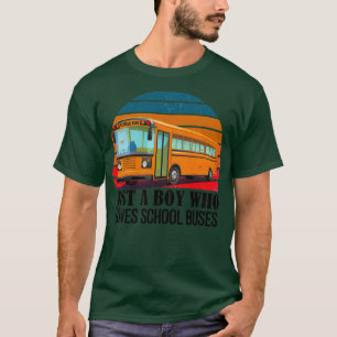 Alleen een jongen die van Buses retro sunset Class T-shirt