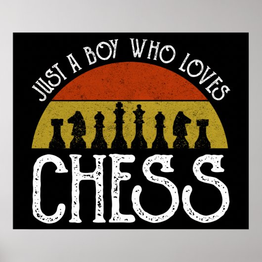 Alleen een jongen die van Chess houdt Poster (Voorkant)